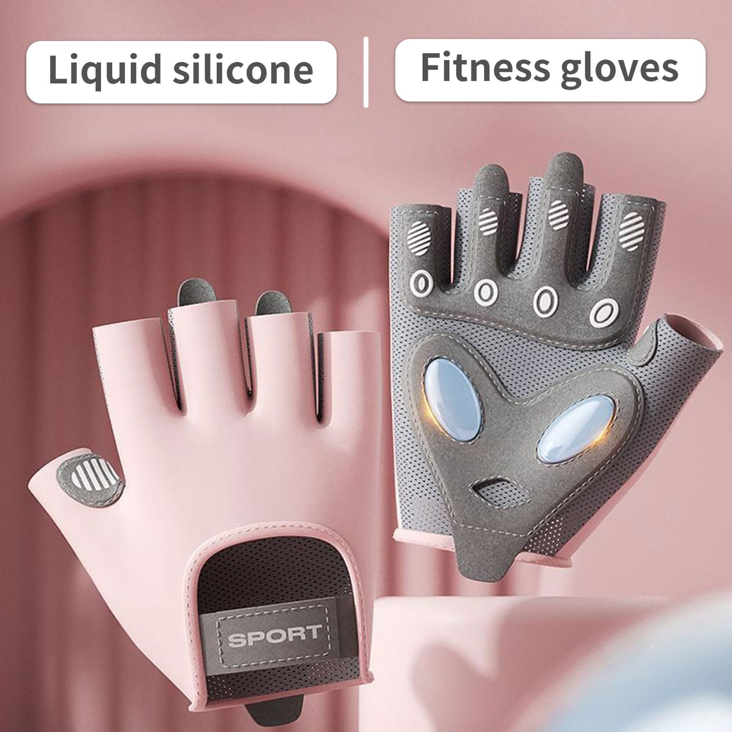 Guanti da allenamento da donna Guanti da palestra Guanti senza dita per sollevamento pesi Guanti da fitness leggeri traspiranti Guanti sportivi per ciclismo Esercizio Allenamento Arrampicata