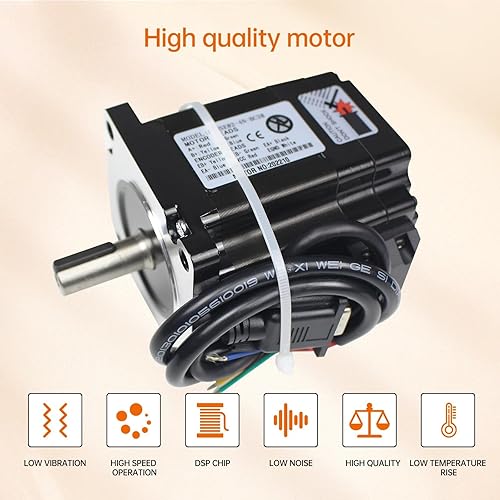 Miniatura 4 de RATTMMOTOR Nema34 4.5Nm controlador de servo motor de bucle cerrado CNC Kit 4.5N.m 3.386x3.386x3.228 in 6A 0.551 in eje, 2HSS86 controlador