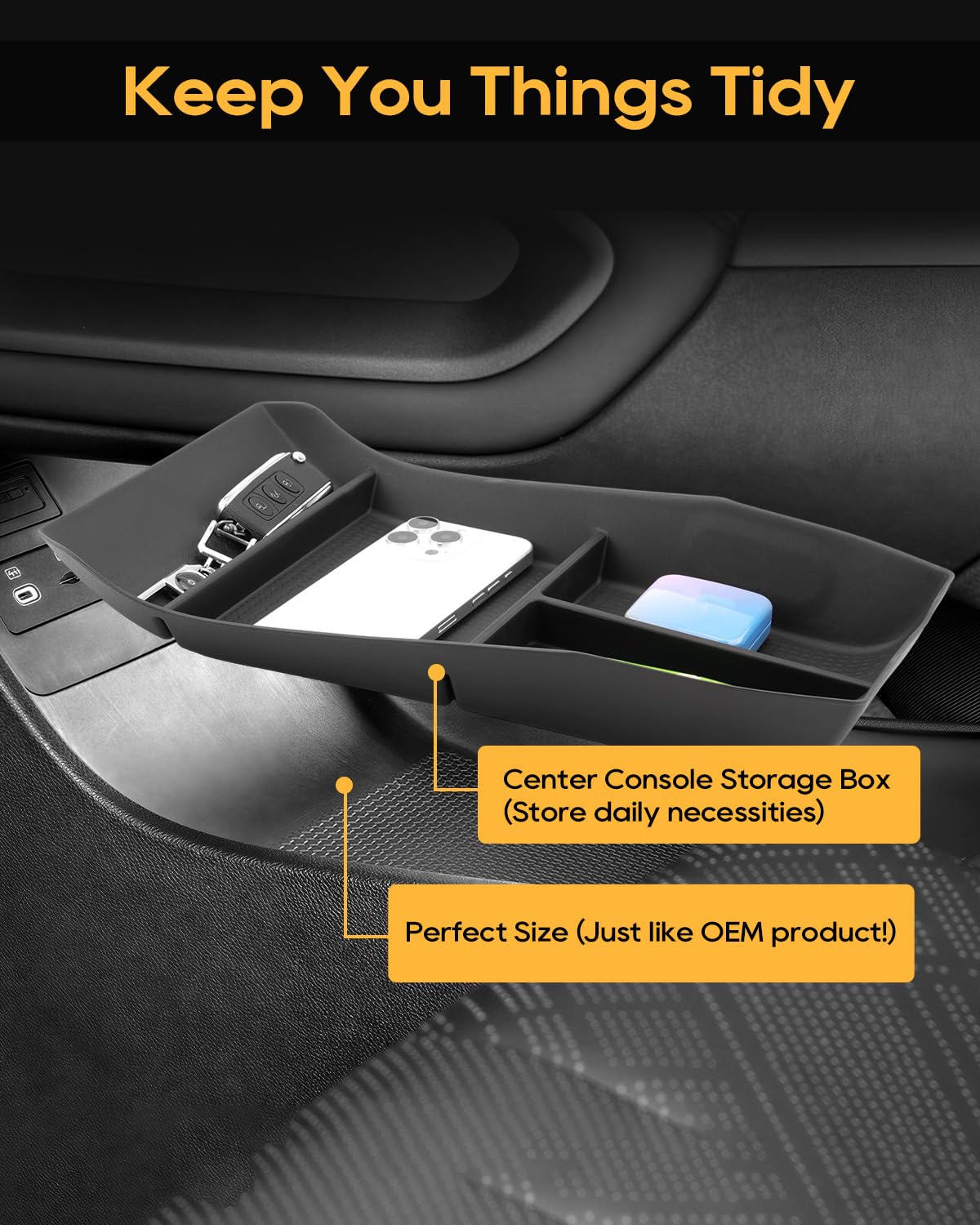 YEE PIN Vassoio portaoggetti sotto la console centrale per BYD Atto 2 EV DM-i 2026 (non per Atto 2 2025), console centrale, scatola inferiore per controllo centrale, organizer per Atto 2 DM-i EV 2026