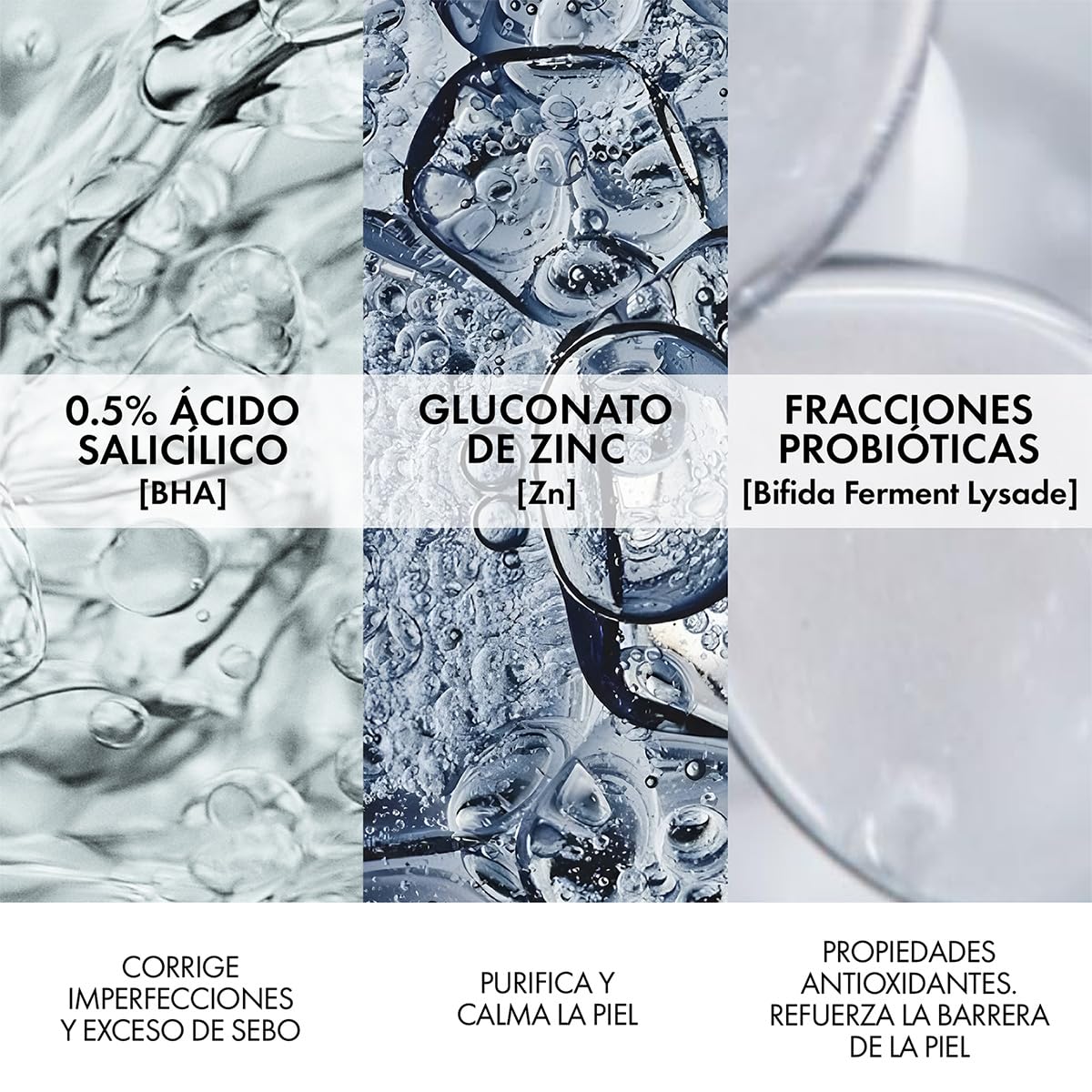 Vichy Phytosolution, Gel Detergente Purificante, Per Pelli a Tendenza Acneica, Azione Anti-Imperfezioni, Pelle Levigata, Con Acido Salicilico, Bifidus Probiotico, Rame e Zinco, 400 ml