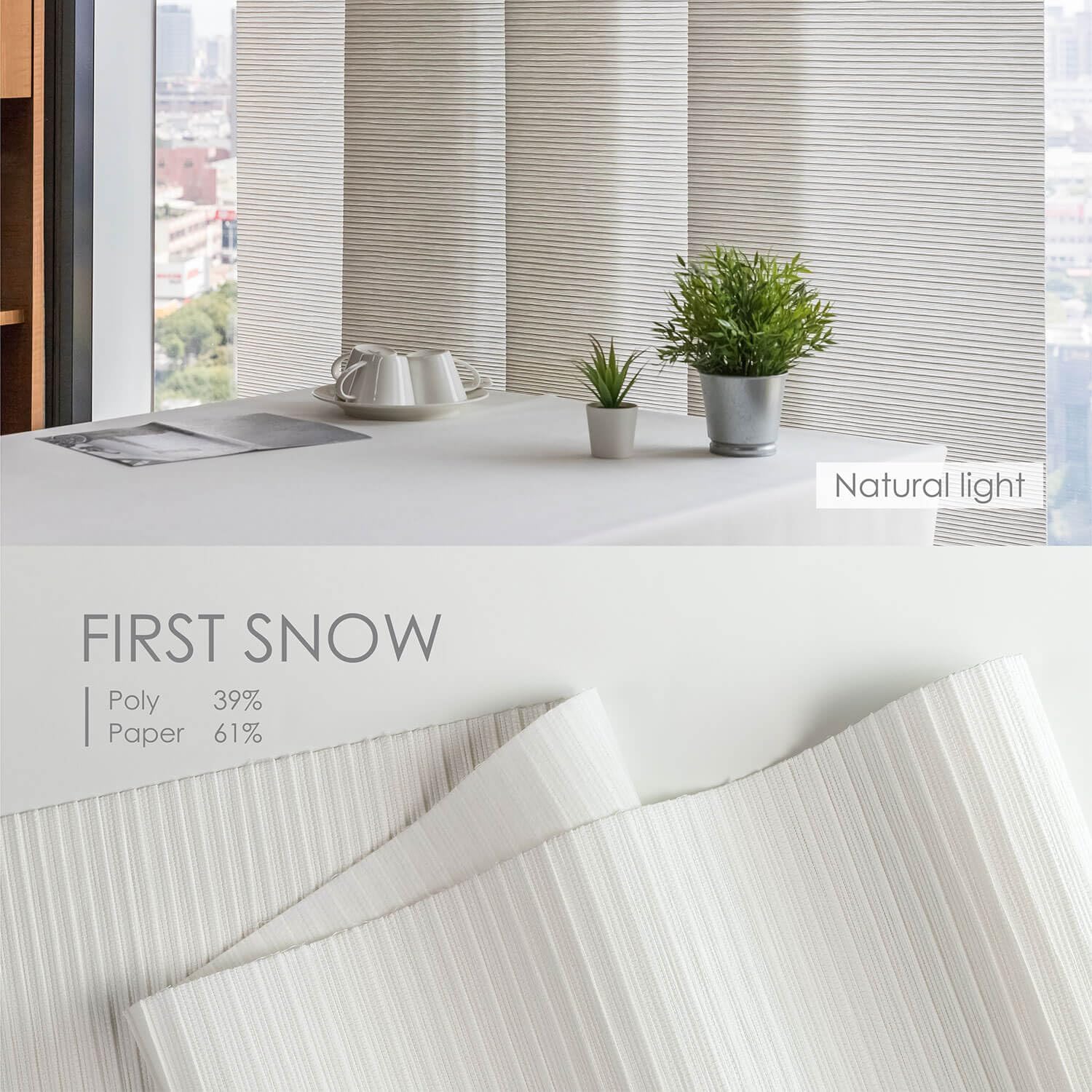 GoDear Design Adjustable Sliding Door Blinds 45.8"- 86" W x 96" H, Extendable Vertical Blinds for Sliding Glass Doors, Panel Track Window Blinds, Trimmable Woven Fabric Vertical Shades, First Snow