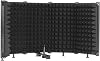 Foldable Mic Isolation Shield, 5-Panel Professional Sound Shield Vocal Booth with Noise Reduction Sound Absorbing Foam Plastice Material for Recording Production/Network Karaoke/Chat