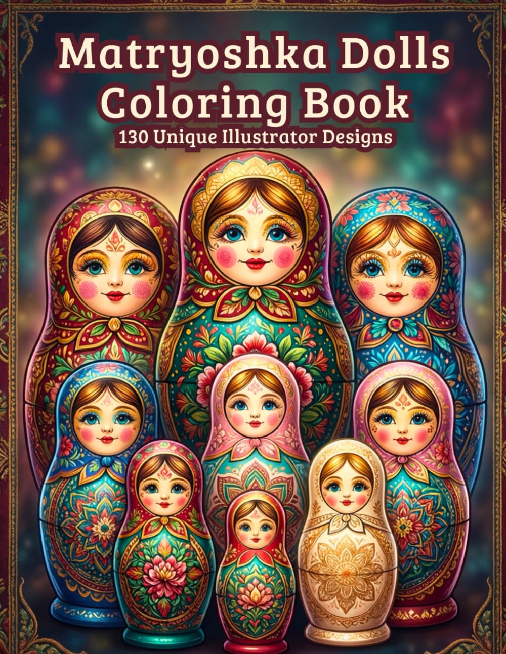 Matryoshka Dolls Coloring Book: 130 Unique Illustrations | Russian Nesting Dolls Coloring Book for All Ages | High-Quality Illustrator Designs of ... Coloring Book | Babushka Dolls Coloring Book