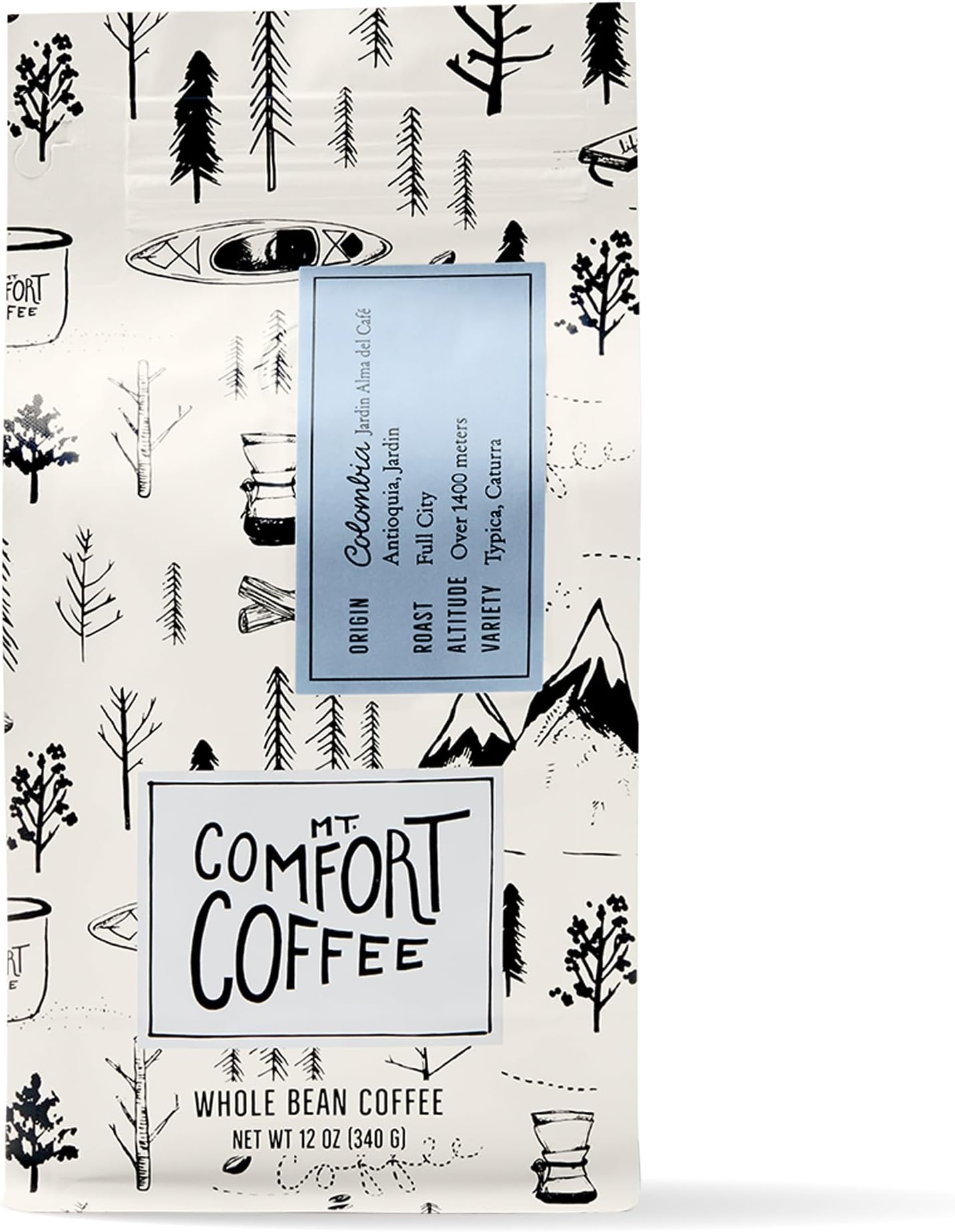 Amazon.com : Mt Comfort Coffee Colombia Full City Roast, 12 oz Bag ...