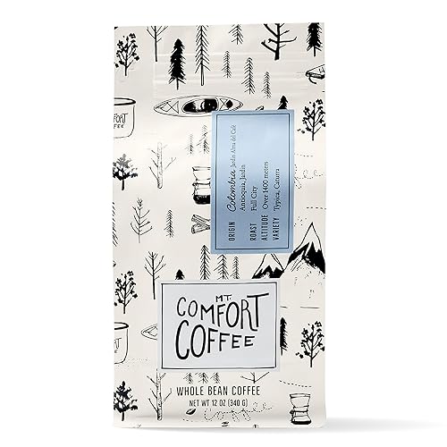 Miniatura 1 de Mt. Comfort Coffee Colombia Full City Roast, bolsa de 12 onzas, procedente de pequeñas granjas de café colombianas, notas de sabor de chocolate y