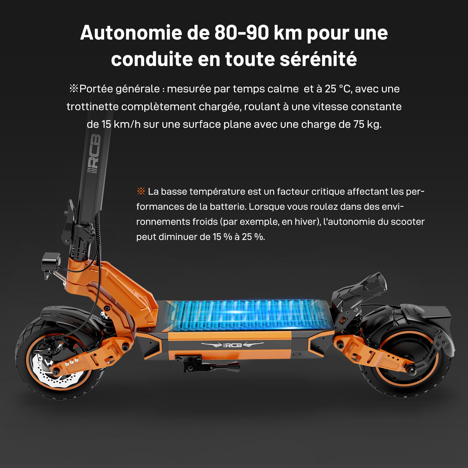 RCB D7/D7 Pro (Ultra) Trottinette Électrique Adulte,NFC/Clignotants/APP, Pente 26%, Moteur 500W Pic 1600W, Autonomie 80-130KM, Batterie 20.8-27Ah, Pneus Gel Auto-Réparants 10 Pouces