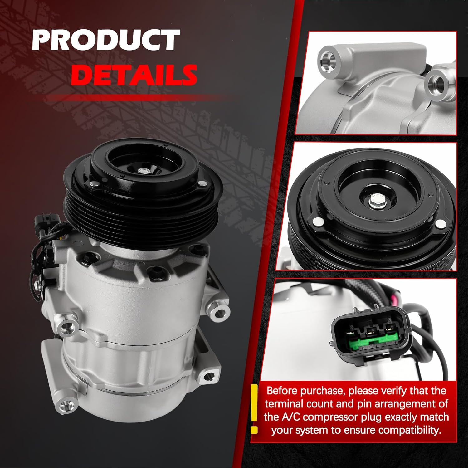 AC Compressor for Tucson 2010-2013, Tucson 2014-2015 L4 2.4L, Sportage 2011-2016, Air Conditioning Compressor with Clutch Replace for 178305 977012S500