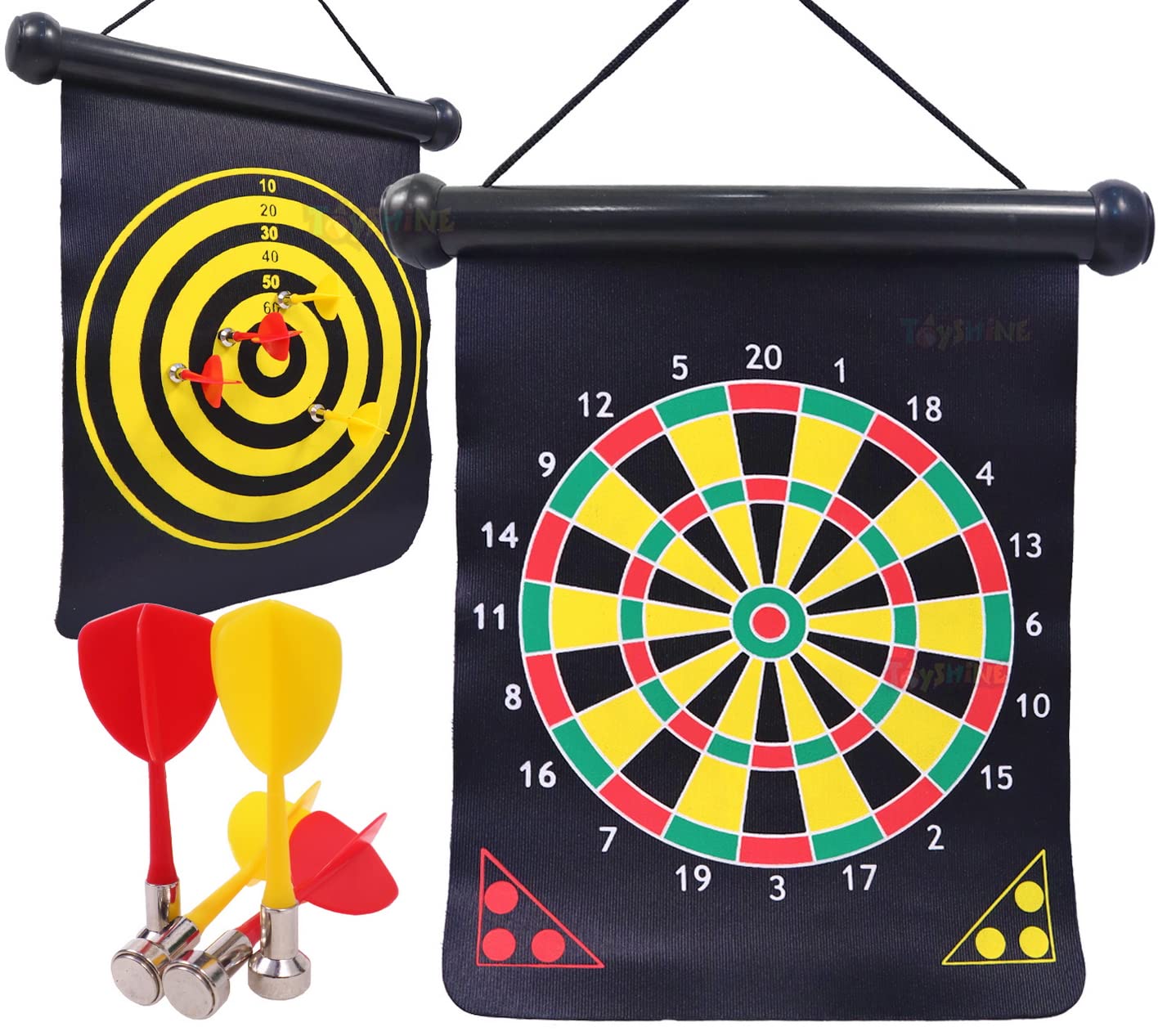 Toyshine Magnetic Double Sided Foldable Dart Board Game with 4 Colourful Non Pointed Darts for Kids, Multi Colour, 10-Inch SSTP- Model B (B09MTMFMDD) Amazon Price History, Amazon Price Tracker
