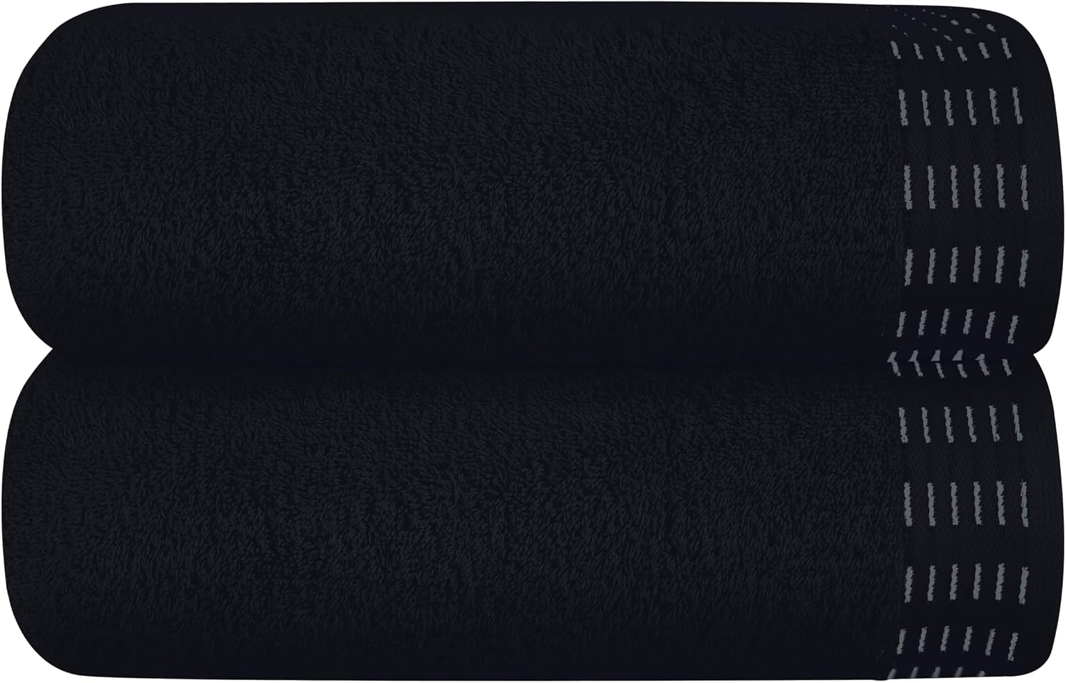 MALLONI HOME Cotton 2 Pack Oversized Bath Towel Set 28x55 inches, Large Bath Towels, Ultra Absorbant Compact Quickdry & Lightweight Towel, Ideal for Gym Travel Camp Pool - Black