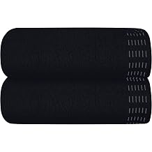 MALLONI HOME Cotton 2 Pack Oversized Bath Towel Set 28x55 inches, Large Bath Towels, Ultra Absorbant Compact Quickdry & Lightweight Towel, Ideal for Gym Travel Camp Pool - Black