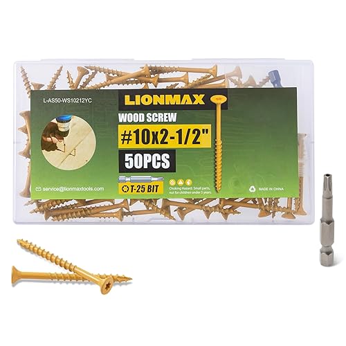 Miniatura 27 de LIONMAX Tornillos de cubierta de 3 pulgadas, tornillos para madera #10 x 3, 50 unidades, resistentes a la corrosión, revestimiento de epoxi