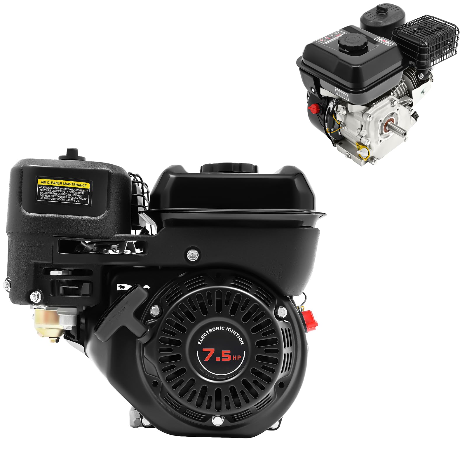 7,5 HP 4-suwowy silnik benzynowy, 212 CC 3600 obr./min, pojemność zbiornika 3,6 l, czarny, jednocylindrowy, przenośny, silnik kartowy, ręczne uruchamianie do kompresora, kosiarki, kosiarki, kosiarki