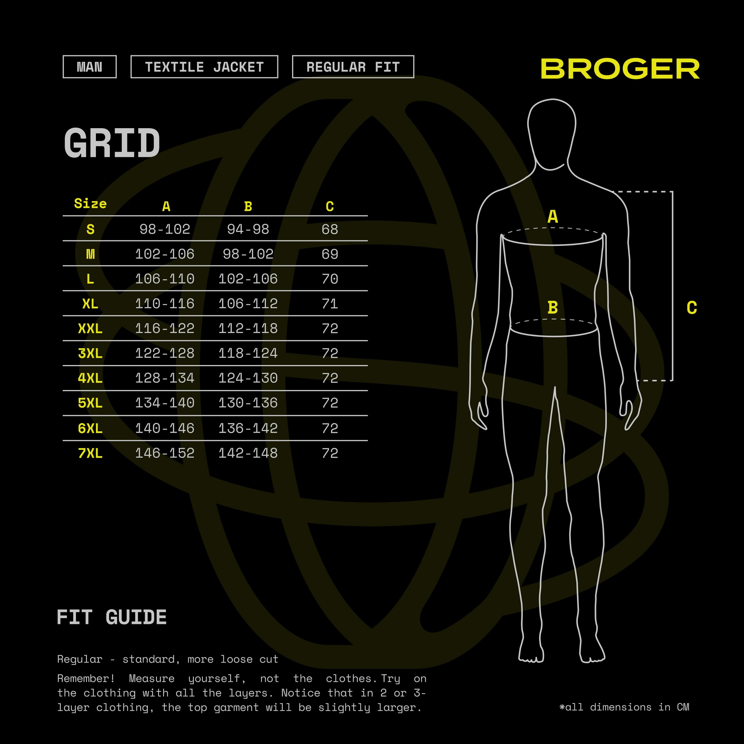 BROGER Grid Motorradjacke Herren | Textil | Ellbogen und Schulterprotektoren | Tasche für Rückenprotektor | Wasserdichte Membran | Abnehmbar Thermofutter | Schutzstufe AA | Größen bis 7XL