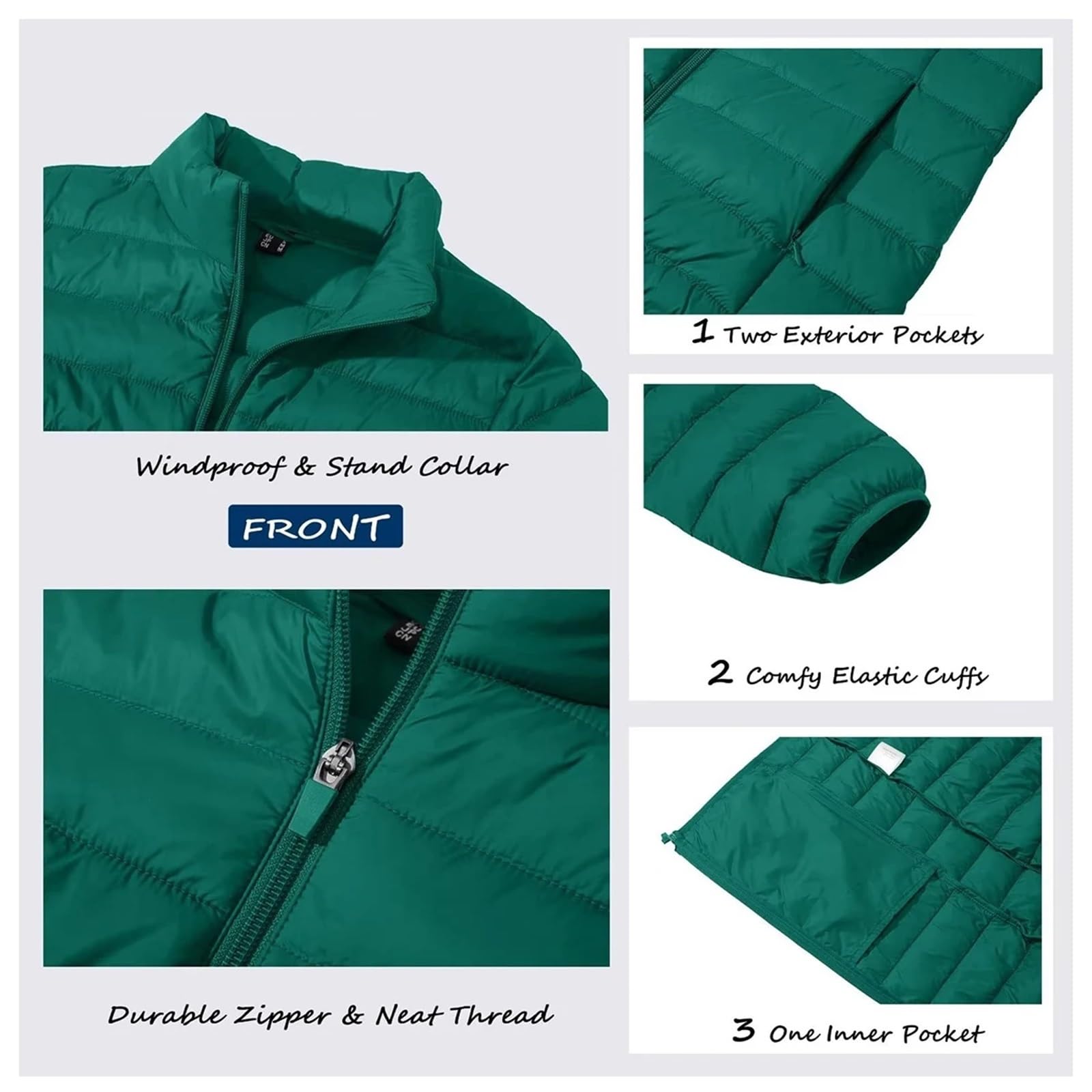 Giacche Leggere Trapuntate Piumini da donna, leggeri, trapuntati, imbottiti, con 3 tasche, cerniera, collo alto, cappotti invernali alternativi Per Attività All'Aperto E Viaggi(Color 7,L)