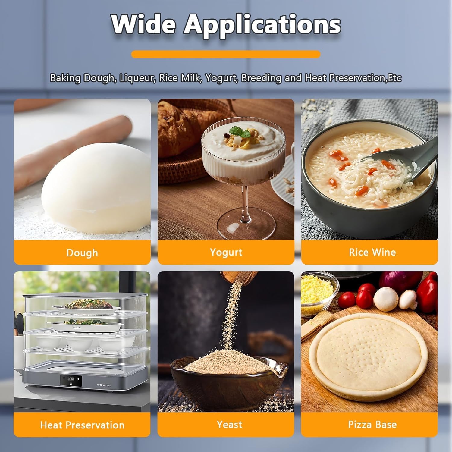 Caja de Fermentación de Masa Casera, Control Automático de Humedad y Temperatura, Probador Eléctrico de Pan, para Hornear, Fermentar y Hacer Yogur