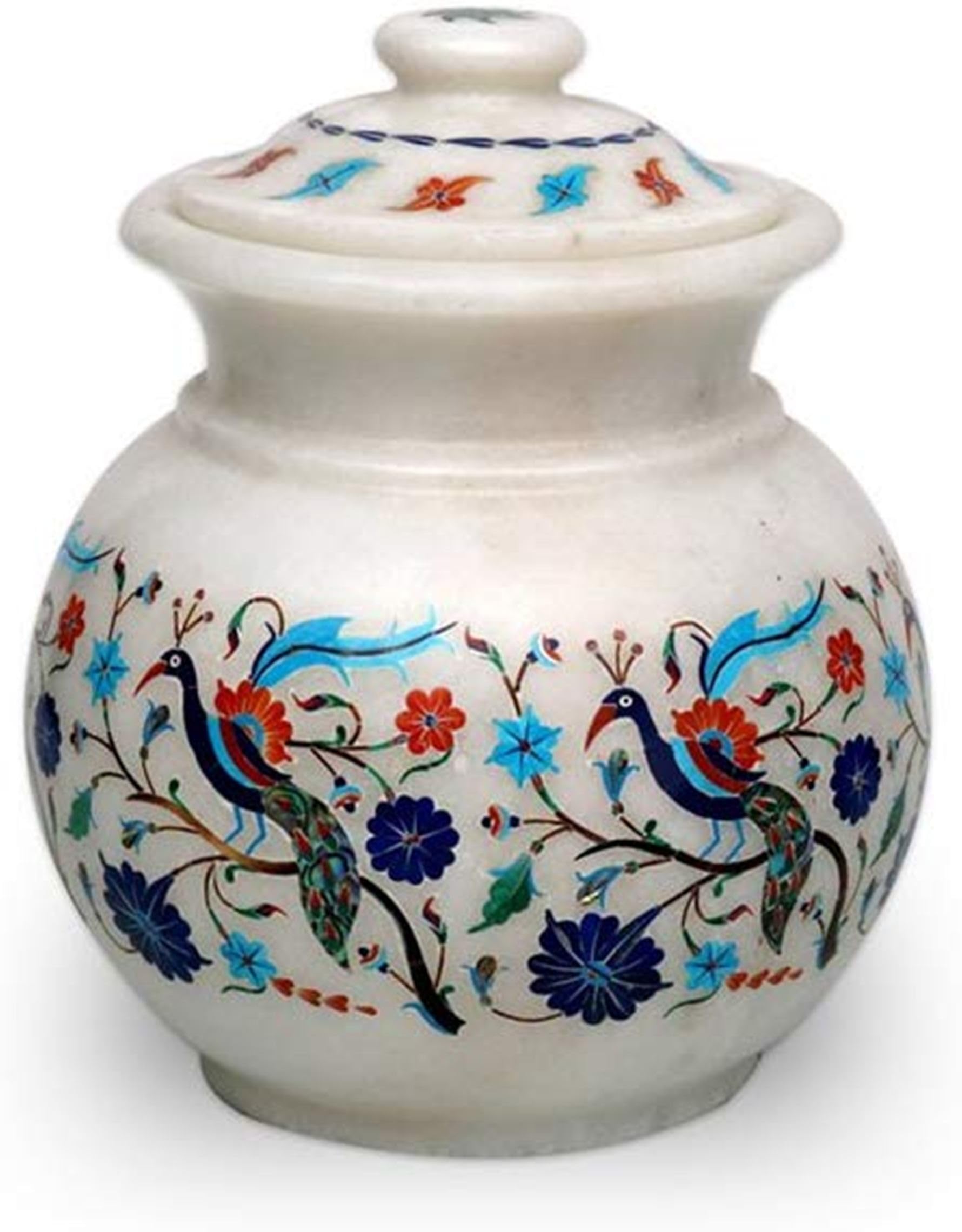 Vase à fleurs décoratif en marbre coloré pour embellir votre salon