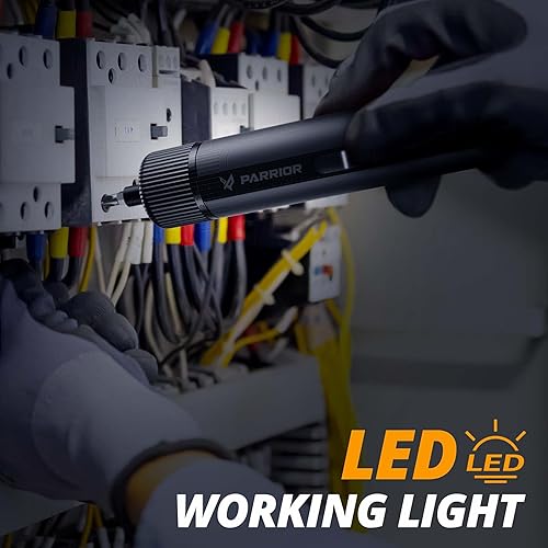 Miniatura 9 de Destornillador eléctrico inalámbrico recargable (batería grande de 2200 mAh) con luz de trabajo LED y cable USB-C (3.6 V260 RPM) de alto par (máximo