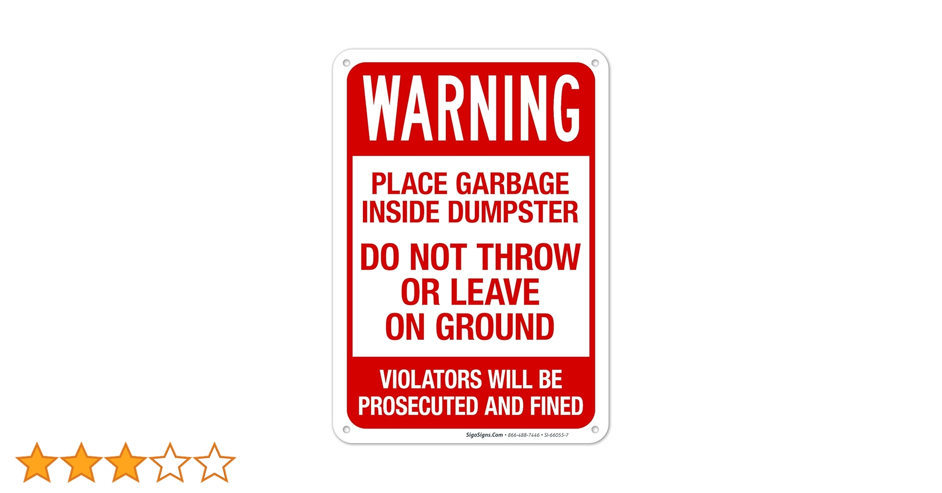 LFYT×GRINDLODGE MELT SIGN TRASH No Littering 0 Max Fine Metal Sign