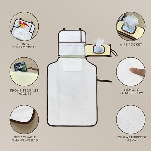 Miniatura 2 de Cambiador de pañales portátil, cambiador de pañales portátil para bebé, cambiador de viaje desmontable para niñas y niños recién nacidos, cambiador