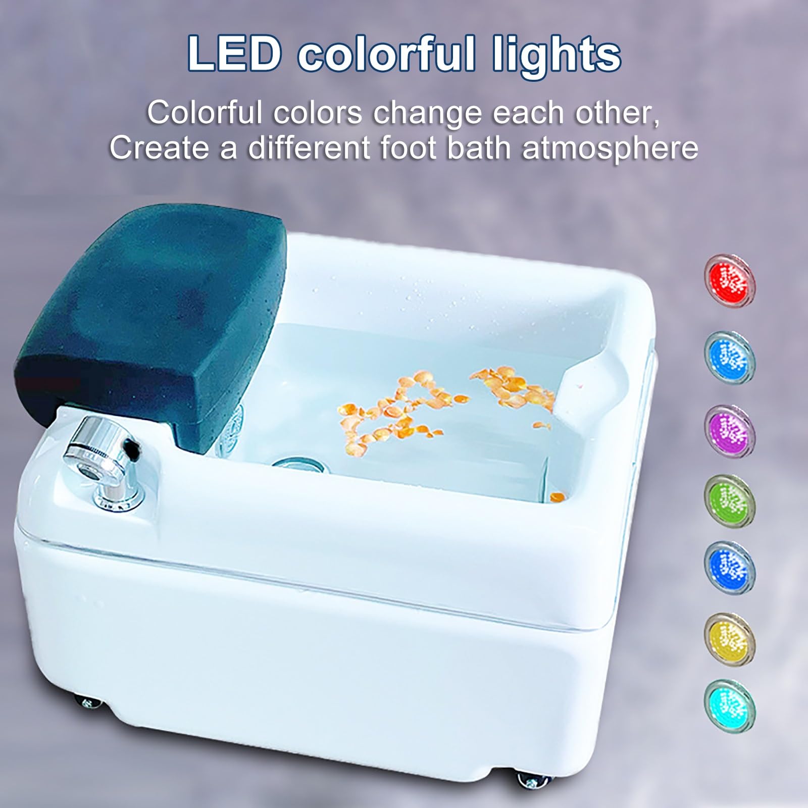 Cuenco de SPA para Baño de Pies Masajeador Pies con Luces Masajeador de Bañera con Vibración de Soplo Térmico uso Doméstico Aliviar la Fatiga y Relajar El Estado de ÁNimo para Pedicura Desintoxicación