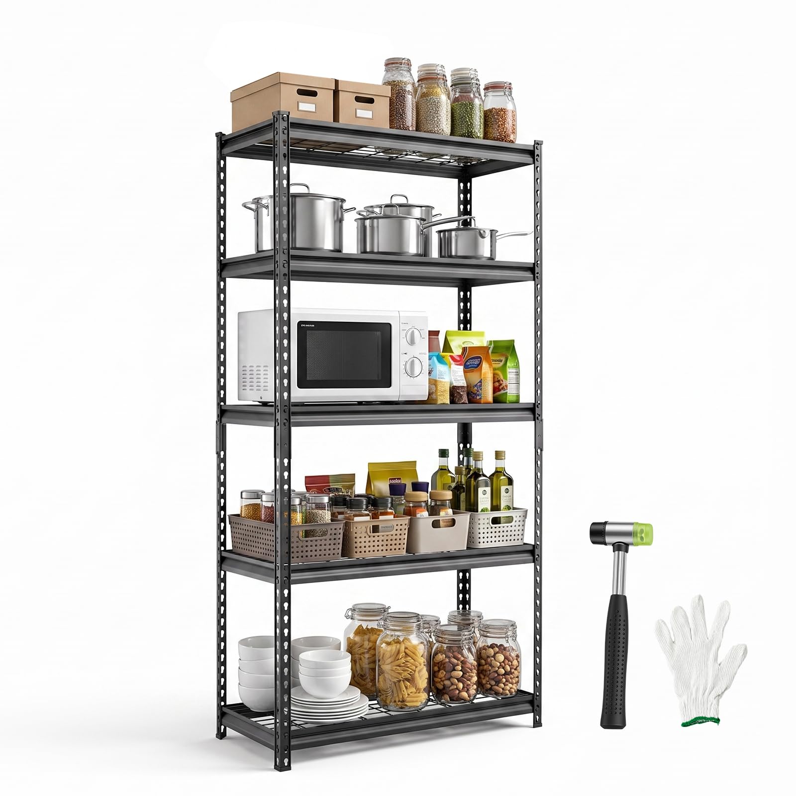 VEVOR Storage Shelves, 5-Tier 2000 lbs Garage Shelving 36 x 16 x 71.4 in