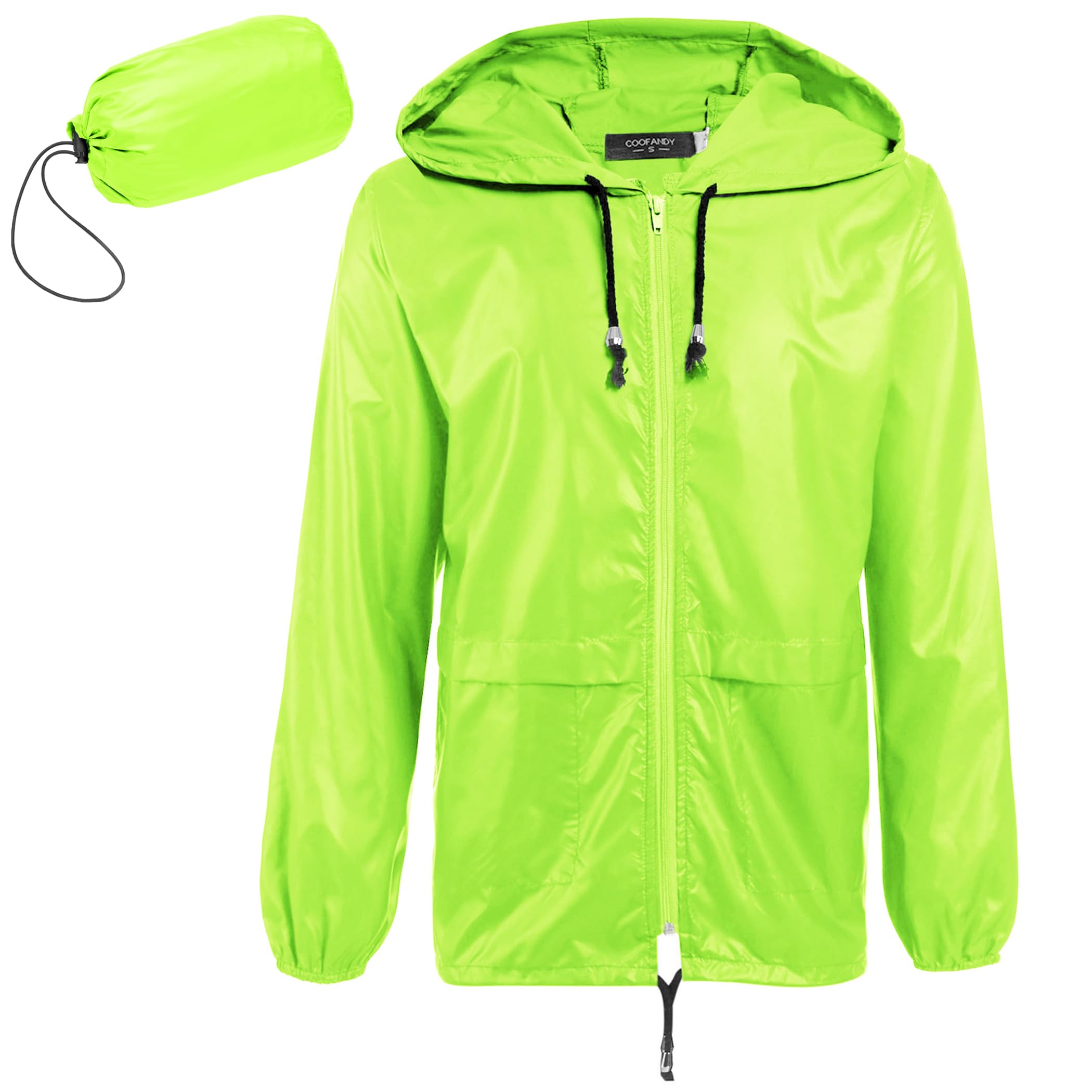 COOFANDY Mens Packable Rain Jacket Lightweight Waterproof Raincoat with Hood Outdoor Rain Gear Travel Hiking Cycling