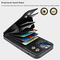 Vista 4 de Folosu Funda compatible con iPhone 12/12 Pro con soporte para tarjetas, rotación de 360°, soporte de anillo de dedo con función atril, protección