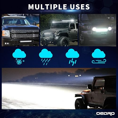 Miniatura 7 de OEDRO LED Light Bar Curved 22" (24" with Mounting Bracket) 400W Spot Flood Combo Led Work Light with Wiring Harness, IP68 Off Road Driving Lamp Fit