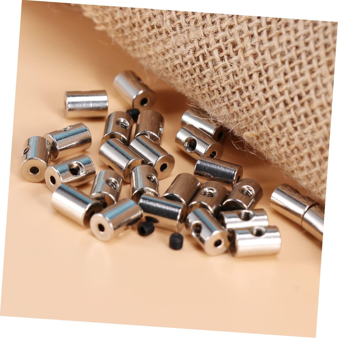 Lurrose 100pcs Metal Badge Accessories Separator Interface Beam Pin Backs Silver Cap Locking Clasp for Collectibles