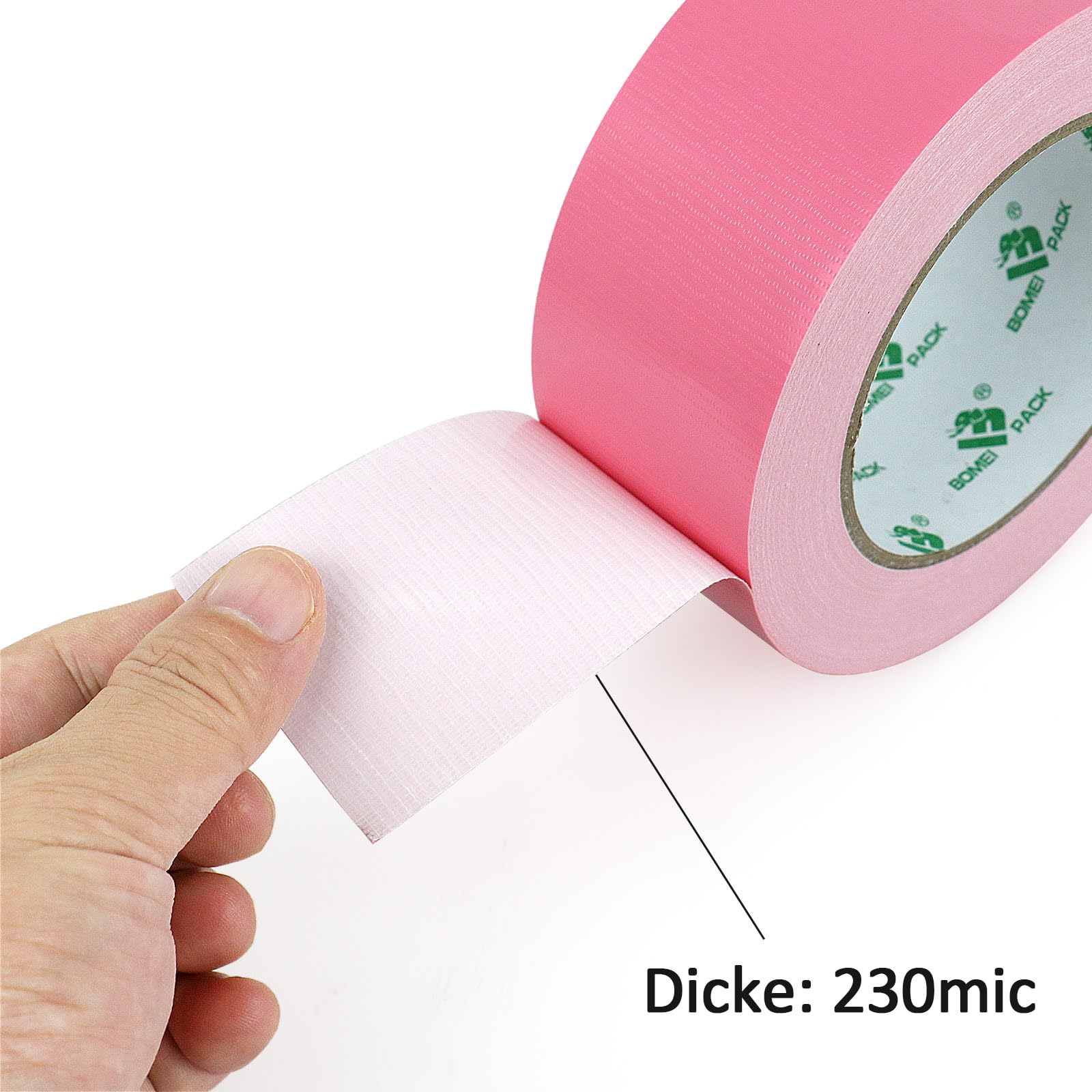 BOMEI PACK Lot de 2 rouleaux de ruban adhésif rose de 50 mm x 30 m - Ruban adhésif et imperméable pour réparer, fixer, renforcer et sceller