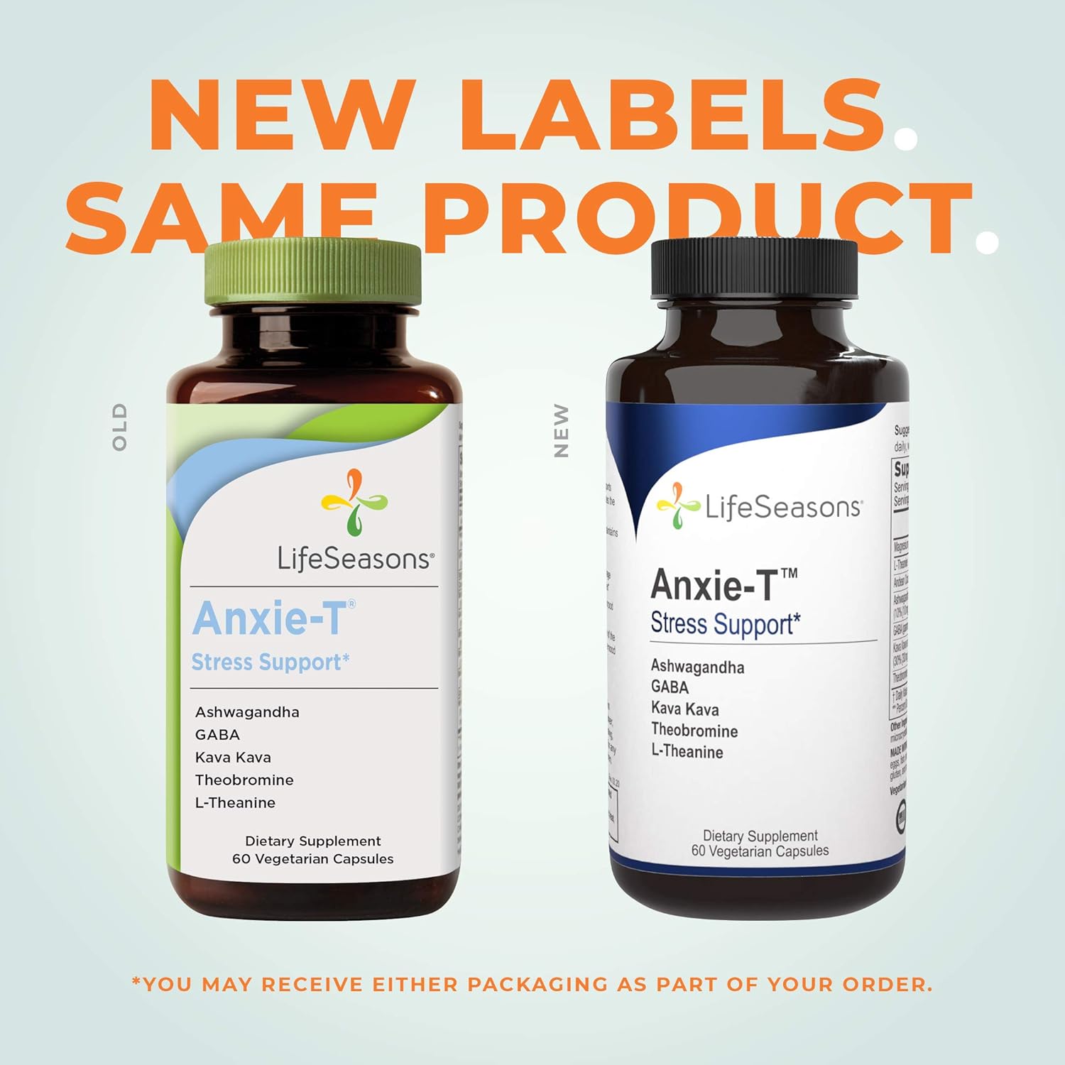 LifeSeasons - Anxie-T - Herbal Stress Relief Supplement to Relax and Calm Mind - Contains Ashwagandha, Kava Kava, GABA, L-Theanine - 60 Capsules : Health & Household