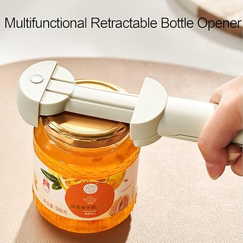 Miniatura 2 de Abrebotellas retráctil multifuncional, abridor de latas multifuncional ajustable, agarrador de tapa de frasco, abridor de botellas para manos