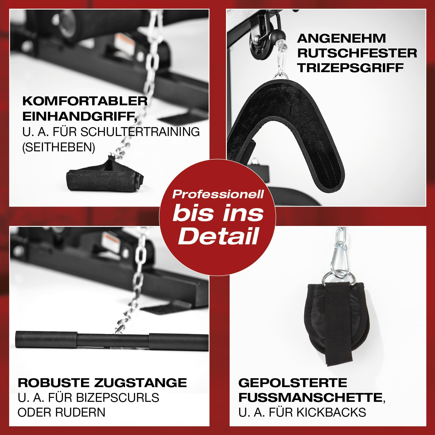 FitEngine Kraftstation | Multifunktions-Homegym für den ganzen Körper | Gewichte bis zu 67 kg einstellbar, mit Latzugstange, Beinpresse, Bizepscurl-Polster u.v.m. | Hochwertiges Stahlmaterial