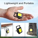 Black Olive COB Small, 800 Lumens Rechargeable Keychain Mini Flashlight with 4 Light Modes,Ultralight Portable Pocket Light with Folding Bracket Bottle Opener and Magnet Base for Camping Walking gallery image