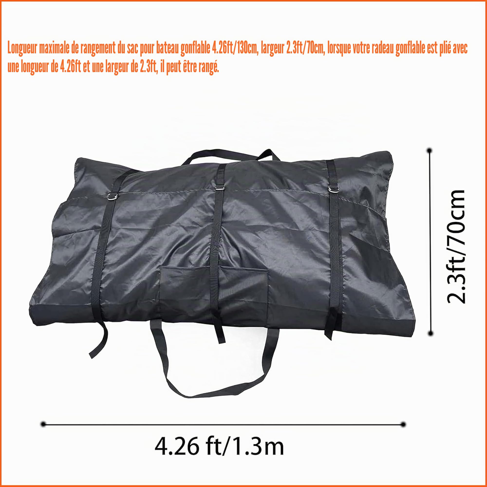 Sac de rangement pour bateau gonflable - Sac de transport pliable pour bateau gonflable (coque) - Sac de rangement et de transport adapté pour les bateaux gonflables de 2,1 à 3,4 m (230-330
