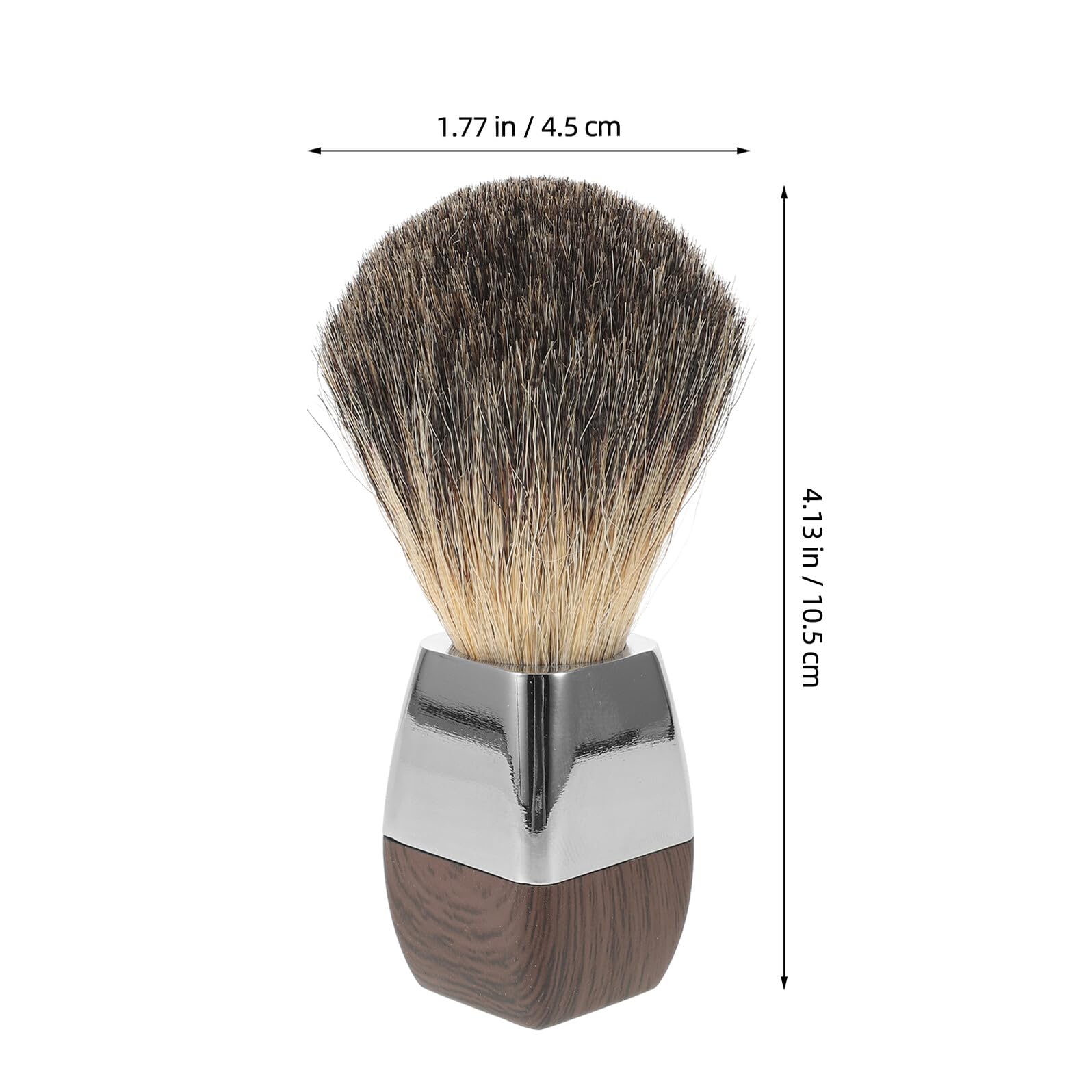 Pennello da Barba in Tasso 3001, Legno e Metallo, Coffee | Impugnatura Salda, Delicato su Tutti i Tipi di Pelle, Accessorio Uomo per Rasatura e Cura del Viso