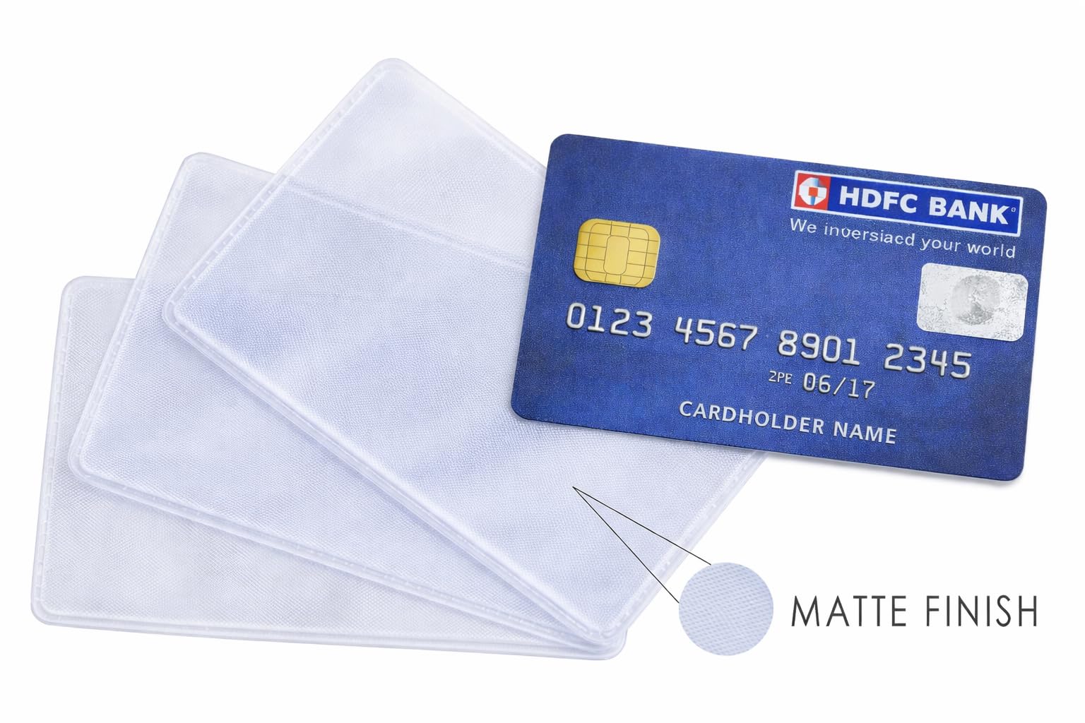 CAI LUN Card Protector Sleeves, Transparent Frosted Matte Finish, PVC Material, Waterproof, (25) 2