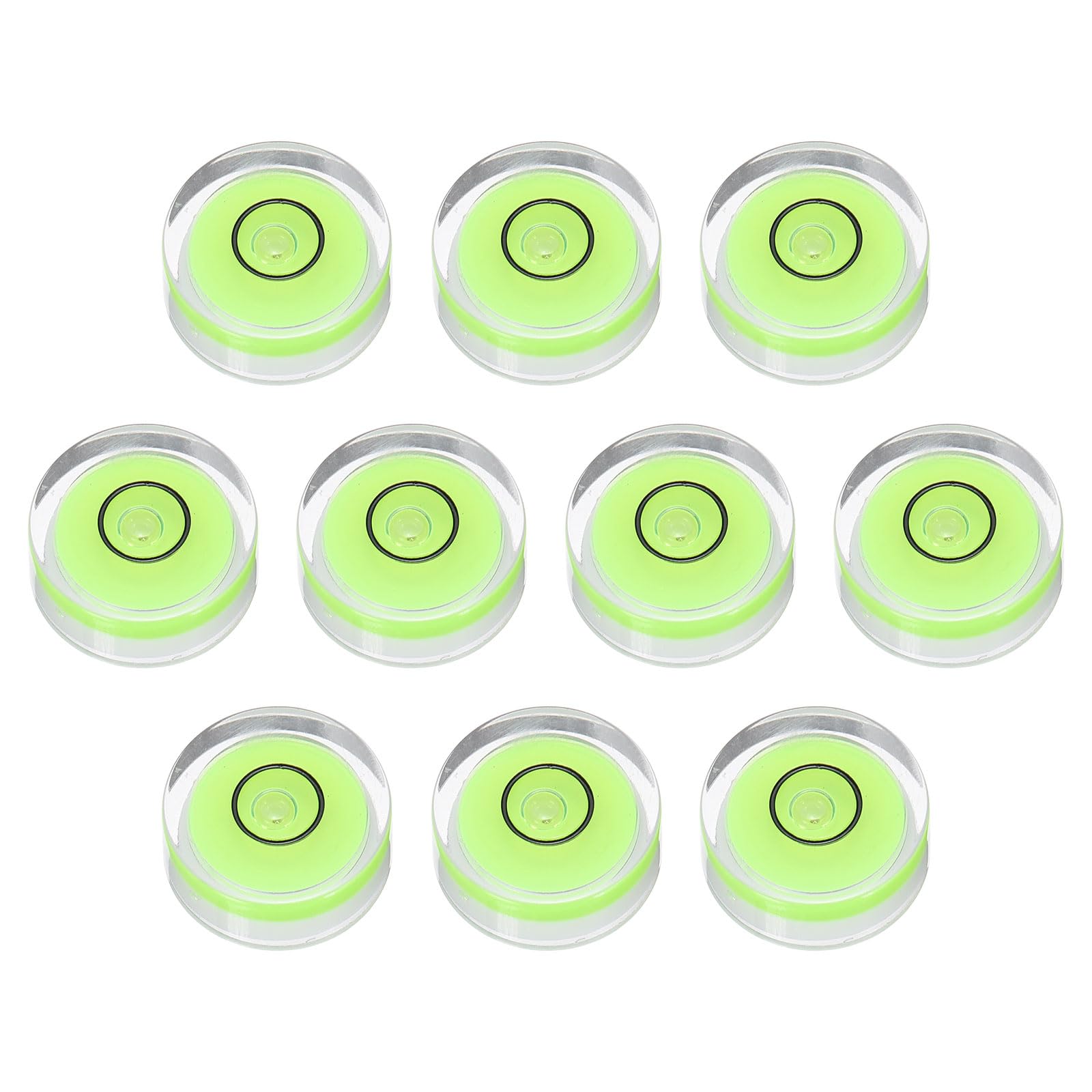 10 szt. okrągła poziomica bąbelkowa 15 x 6 mm – mini okrągła poziomica spirytusowa, narzędzia do pomiaru układu kamery, statywu, teleskopu, warsztatu, gramofonu, ramki na zdjęcia, zielone