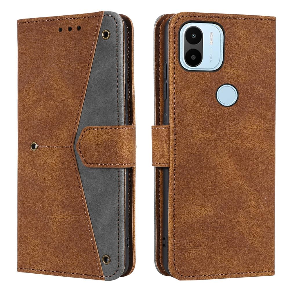 AUTO FOCUS Faux Leather Back Case Flip Cover for Redmi A2+ with ID Card Slot | Foldable Stand | 2 ID Card Slot | 1 Cash Slot - Executive Brown, 20658-image-26
