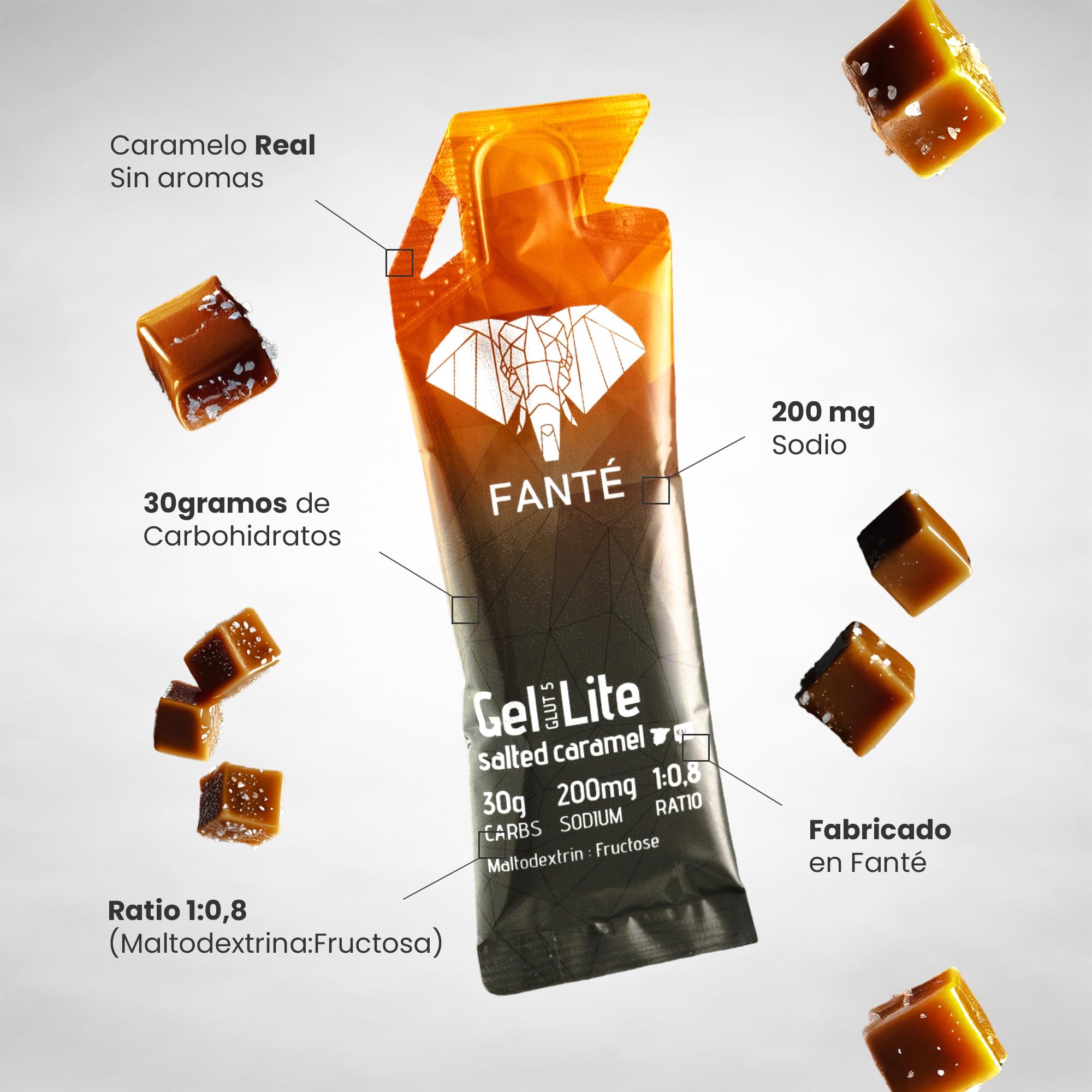 FANTÉ Fuel+ Pack | Pack de 19 productos con geles energéticos, gummies y bebida de carbohidratos para running y ciclismo con cafeína y sodio.