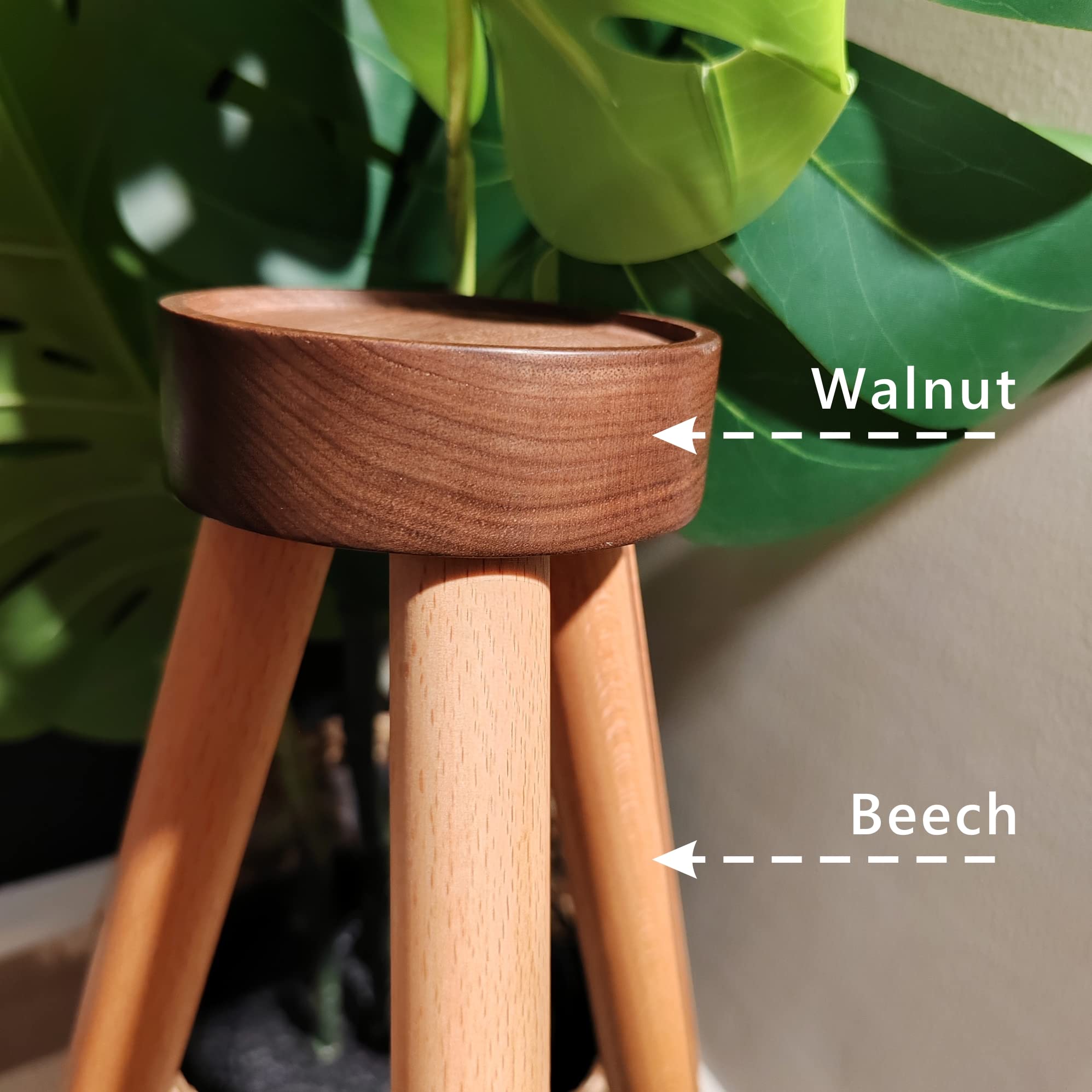 HOOKMEMO Speaker Stand for HomePod 2 (2023) (Real Wood Stand:Walnut+Beech)