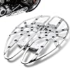 MZS Motorcycle Floorboards Driver, Touring Footboards Rider Front Foot Pegs Skeleton Stretched Chrome Compatible with Road Glide Electra Street Glide Softail Road King Ultra Limited Trike FLD