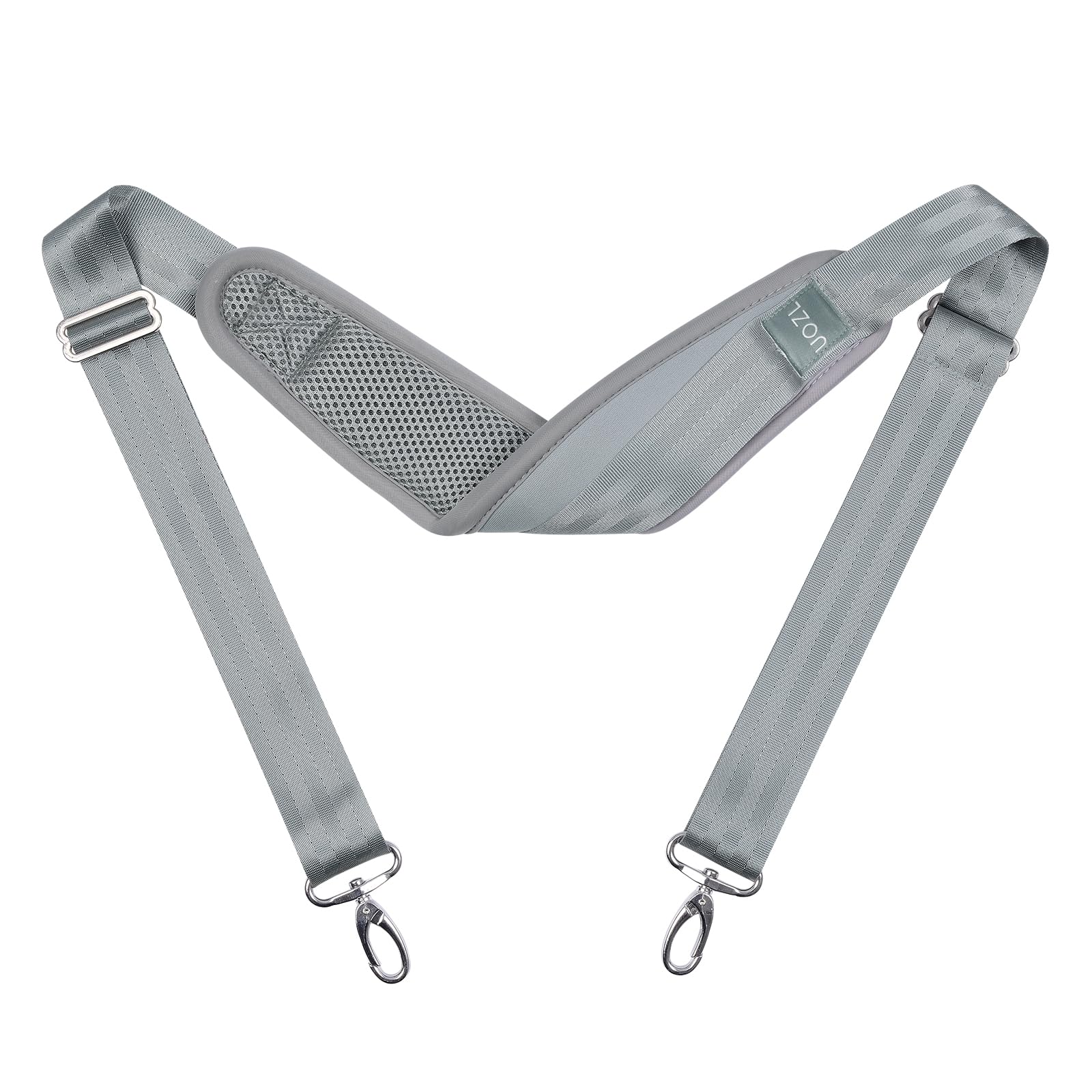 67 Inch Shoulder Straps, Soft with Ultra-Thick Fixed Shoulder Pad, Two Way Independently Adjustable Buckle Replacement Straps for Laptop Bag Messenger Bag Tool Bag Luggage,Grey