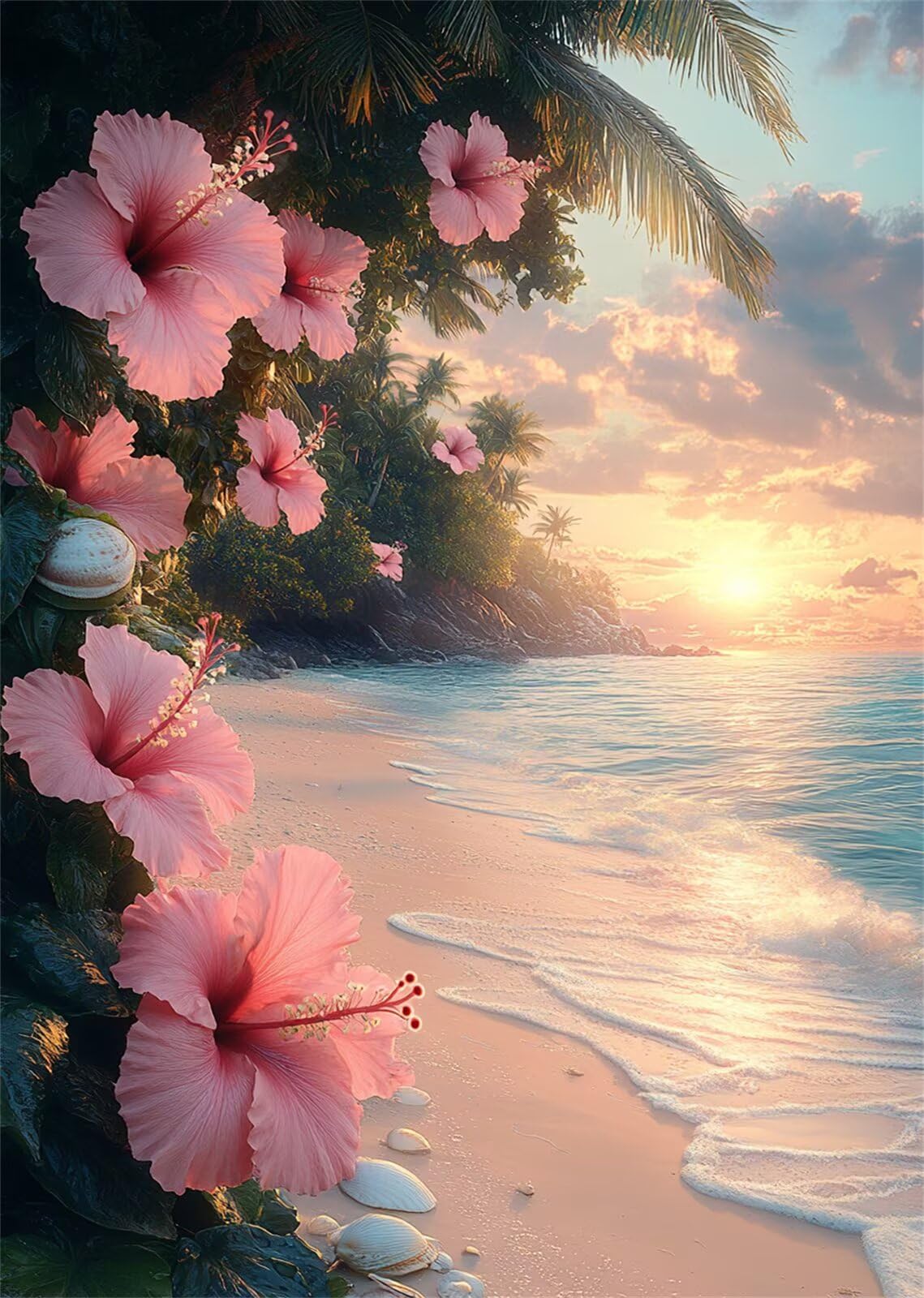 Puzzle 1200 Pezzi per Adulti Alba Sulla Spiaggia Fiori Gioco Educativo Divertimento Impossible Difficile Puzzle per Adulti 1200 Pezzi 75 x 50 cm