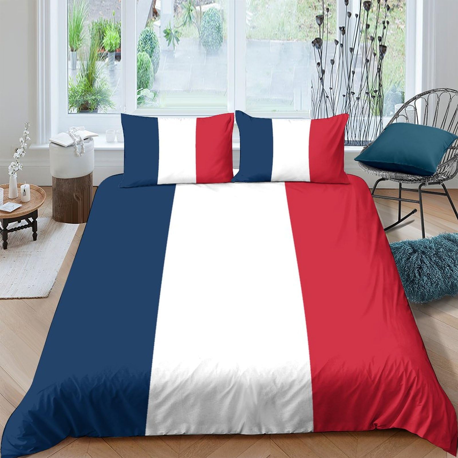 AAHARYA France Flag 3D Duvet Cover Set,National Flag Bedding Set with Zipper Closure, Soft Microfiber Quilt Covers for Home Decor King（220x240cm） — image 1