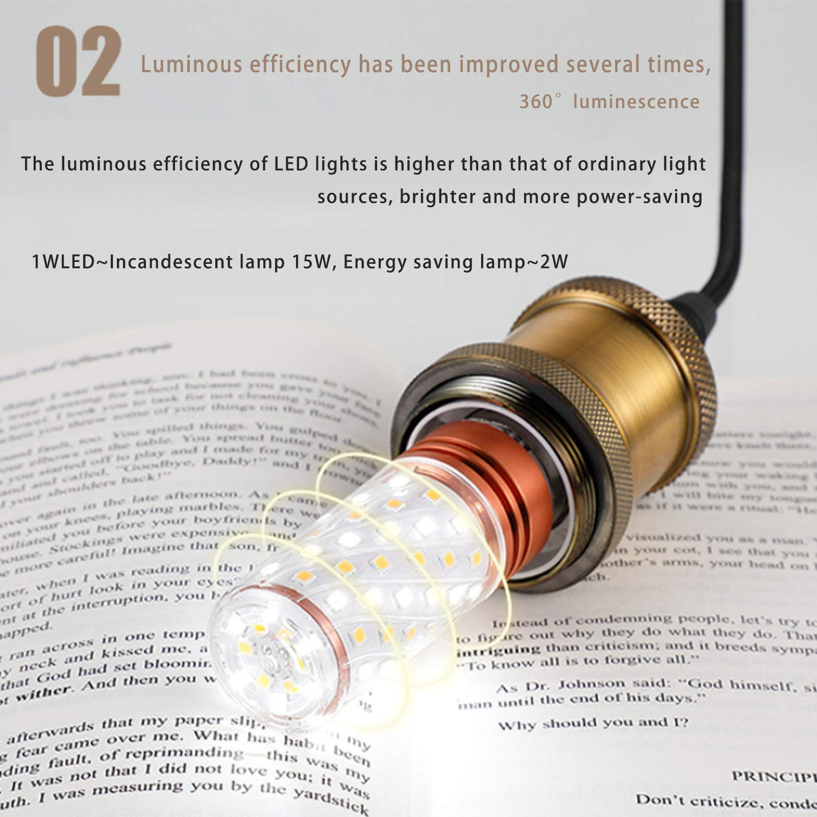 Lampadine a candelabro LED E27 12 W, lampadina a mais LED con bocca a vite E27 lampadine lampadari a LED, 360 gradi; Angolo del fascio largo, pressione 110 260 V, bianco caldo