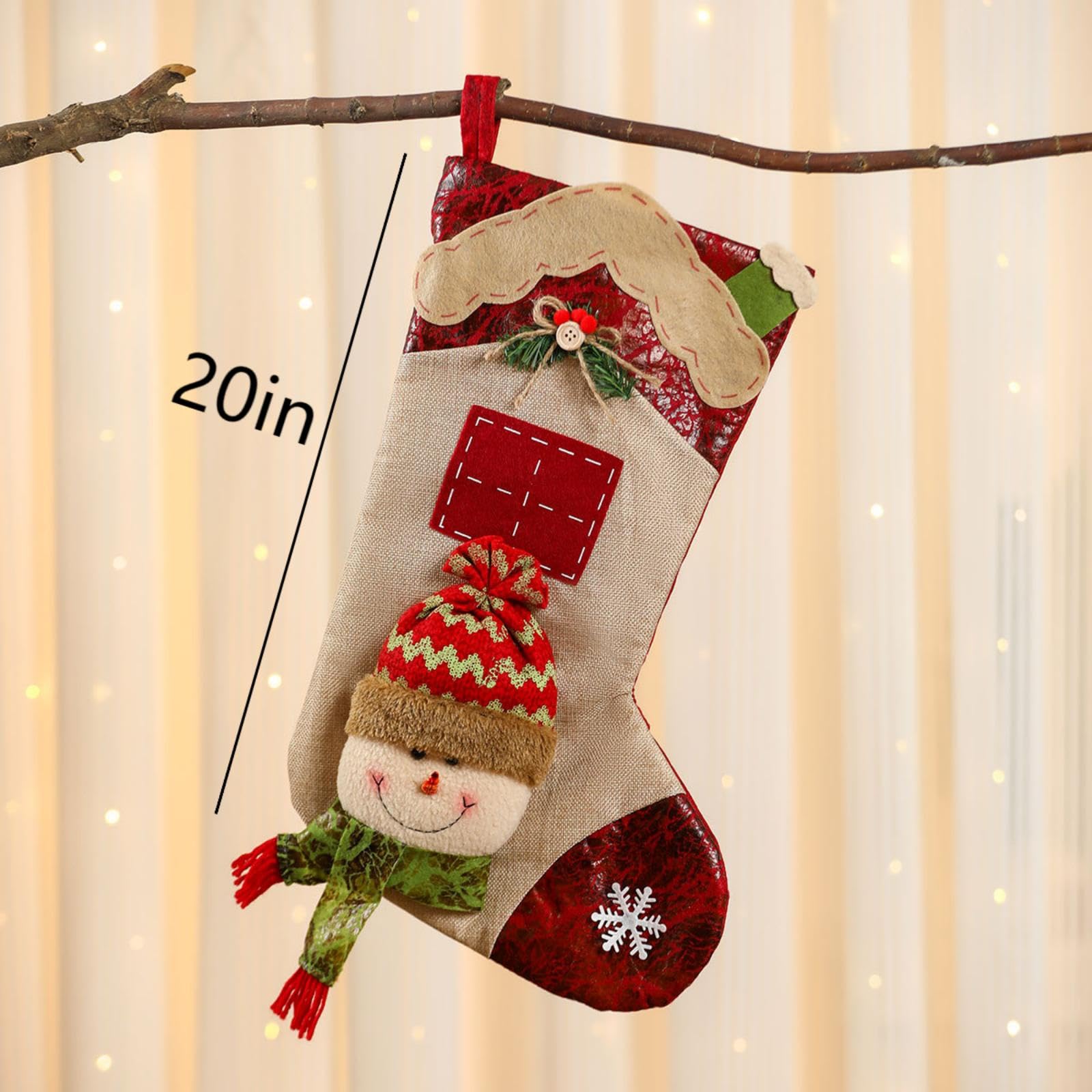 Weihnachtsstrümpfe mit Namensschildern, personalisierbar, 50,8 cm, 3 Stück, große Weihnachtsstrümpfe für Geschenke, perfekte Weihnachtsdekoration für Zuhause und Weihnachtsfeiern