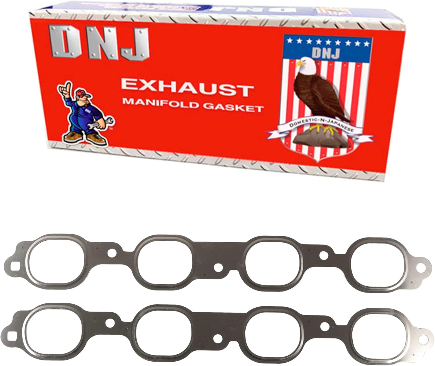DNJ EG4308 Exhaust Manifold Gasket For 14-17 Cadillac, Chevrolet, GMC 5.3L-6.2L V8 OHV Naturally Aspirated, Supercharged L86,L83,LT4