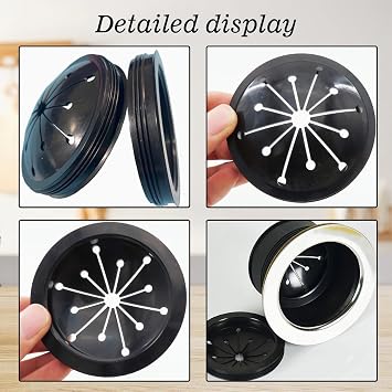 Incauca 2 Pack Garbage Disposal Splash Guard Rubber Insert, 80 mm Kitchen Sink Drain Guard Baffle Replacement Cover, Quiet Food Waste Disposer Parts Accessories Drain Plugs