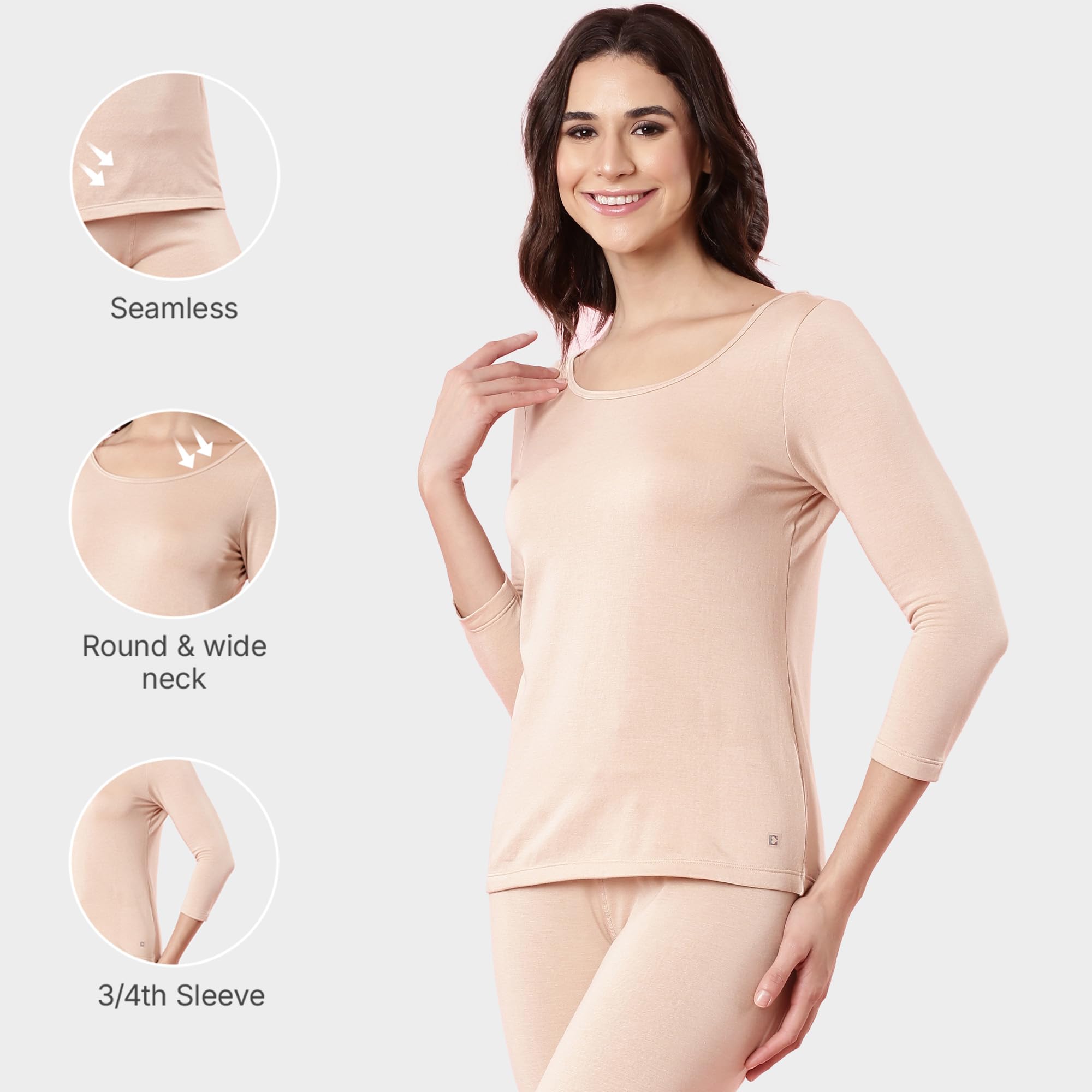 Enamor Maglia termica ultra leggera da donna con trattamento antisudore e finitura antimicrobica, TH05